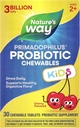 Nature 's Way Primadophilus Probiotic Chewables for Kids, Supports Healthy Digetical Flora *, for Kids Ages 2 +, 3 Million CFU, 30 Cherry Flavared Chewables (Packaging May Wary)