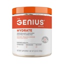 Genius Brand Genius Hydrate - Electrolite Suplemen Harian Hydration - Coconut Water - Sugar- Free - 8 Esculity Mintrients & Non- GMO - Sour Peach Rings - 50 Servings
