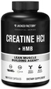 Jacked Factory Creatine HCL + HMB Capsules - Synergistic CON-CRET, myHMB, & Vitamin D Formula Formula untuk Peningkatan, Kekuatan, & Reduced Muscle Breakdown - 150 Capsules