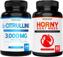 L Citrulline (240 Capsules) L Arginine & Nitric Oxide for Stamina, Endurance & Performance for Workout and Horny Goat Weed (60 Capsules) Premium Hornygoatweed & Iadin Epimedium - Vegan & USA Maked