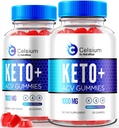 NutraRize (Pack of 2 Celsium Keto + ACV Gumi, Formula Lanjut 1000MG Apple Cider Vinegar, All-Natural Keto Kantor, Tambahan Diet Celsium, Review (120 Gummies)