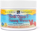 Nordic Nacials Nordic Omega- 3 Worms Gummy, Strawberry - 30 Worms Gummy - 63 mg Total Omega- 3 dengan EPA & DHA - - 30 Pelayan