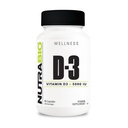 NutraBio Vitamin D (5000 IU), Dukungan Imune - 90 Kapsul Vegetable