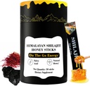 Himalaya murni Nutritious Shilajit Honey Sticks Gold- Saffron, Honey - 75% Fulvic Acid, 85 + Trace Mineral - untuk Wanita Pria - 30 Sticks (Shilajit Honey 30 Sticks)