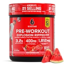 Enam bintang Pre- Ledakan Workout, Semangka (30 Pelayan) - Suplemen Energi Pralatihan untuk Pria & Perempuan - Pra Workout Minum Mix dengan Creatine & Beta Alanine - Produk Nutrition Olahraga