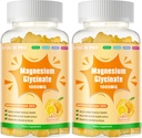 Magnesium Glycinate Gummies 1000mg - Sugar Free Magnesium Potsium Suplemen dengan Vitamin D, B6, CoQ10 untuk Calm Mood & Sleep - 120 Orange Gummies