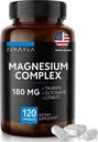 Triple Magnesium Complex Suplement (120 Vegan Capsules) - 180mg of Magnesium Glycinate Taurate and Citrate - Calm Magnesium Complex Suplemen