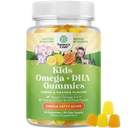 Anak-anak DHA Omega 3 Gummies for Kids - Delicious Fish Free DHA Omega 3 Gummies with Vegetarian 6 9 for Vision Brain & Imunity