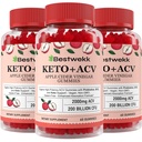 Apple Cider Vinegar Gummies, Max Kekuatan 2000mg ACV Gummy dengan Progities, B12 dan Keto Dukungan, Untuk Dibuffic, Metabolisme, Detox, Gut & Imune Kesehatan, Ganatin - Free, Non-GMO, 180 kev gummies
