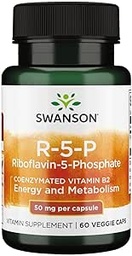 Swanson R-5-P (Riboflavin- 5- Pfosfat) - Vitamin B2 Promoting Energy, Metabolisme & Vision Health - Natural Wellness Formula - (60 Capsules)