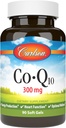 Carlson - Co-Q10, Co-Enzyme Q10, 300 mg, Produksi Energi & Fungsi Jantung, 60 Softgels