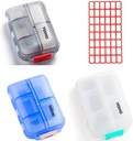 Pill Case (3 Pack) - Portable Small Suplemen Kotak Tablet Container dengan 10 Kompartemen - Obat Capsule Vitamin Fold Fold Penyimpanan Penyimpanan Penyimpanan Penyimpanan Penyelundupan Penyelenggara Perjalanan