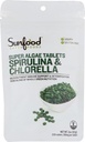 Sunfood Chlorella Spirulina Tablet - Spirulina dan Chlorella Powder Pills, Green Algae Suplemen Kaya di Chlorofil, Broken Cell Wall, Vegan - 2 oz Bag