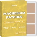 Magnesium Patch (Kemasan 60) - 100% Patch Alam bagi Perempuan dan Pria - dengan Kalsium - Otot dan Tulang Dukungan, Calming - Enhanced Formula