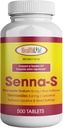 Tabletnya, Senna Plus (Laxative / Stool Softener) Pertolongan Malas Malam Lembut dari Konstilasi Okasional Generik untuk Senokot- S (Kecil (Paket 1), 500)