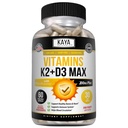 Kaya Vitamin K2 dengan D3 5000LU Tambahan untuk Pria dan Wanita - Mudah untuk menelan - Capsules Bioperin (60 Cacah (Paket 1))