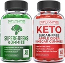 Atlantis Nutrition Supergreens 60 Gummies + Sugar Free Keto Apple Cider 60 Guinegar