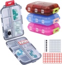 4PS Travel Pill Organizer dengan 164 Slice Label Comments