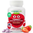 Anak-anak Elderberry Dengan Zinc dan Vitamin C - Imune Suppport Animation Chewable Tablet - Tasty Natural Mixed Berry Flavor - Vegan, Vegetarian, Gluten Free, Non-GMO, for Children, 120 Chewables