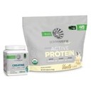 Sunwarrior Active Organic Protein Powder Plant-Based Vanilla Flavored 45 Servings & Creatine Monohydrate Powder 60
