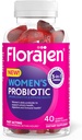 Floragen Women Probiotic Gummies - Triple- Action Prebiotic + Probiotic + Probiotic + Cranberry for Digetical, Urinary, & Imune Dukung - Fairune - Vegan & Gluten- Free - 40- Count