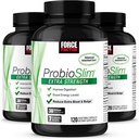 Force Factor ProbioSlim Strength Probiotic Suplement for Women and Men with 30 Billion CFU and Green Tea Extract for Gut Health Support, Bloating and Gas Relief, 120 Count (Pack of 3)