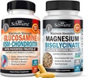 Absorpsi Tinggi Magnesium Bisglycinate Capsules (1 Bulan Supply) Plus Glucosamin Chondroitin MSM Triple Power Supplemen Dukungan Dukungan Gabungan (Persediaan Bulan 1)