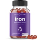 NutraChamps Iron Gummies dengan Vitamin C - 20mg, Dukungan Formasi Sel Darah, 60 Vegan Gummies untuk Defisiensi Besi & Anemia, Energi, Fokus, Immune Boost