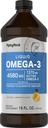 Piping Rock Omega 3 Oil Liquid Suplemen Ikan 124; 16 Fl Oz 124; Mercury Free Forest 124; Lemon Flavor 124; 1370 mg Aktif Omega-3 124; untuk Pria dan Perempuan 124; Non-GMO, Gluten Free