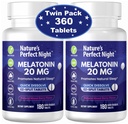 Nature 's Perfect Night 124; Melonain 20mg 124; 180 Quick Dissolve Tablet, 2- Pack 124; Natural Mixed Berry Flavor 124; High Potency 124; Sugar Free 124; Vegan 124; Gluten Free 124; 2 Count