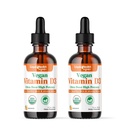 LIQUIDHEALTH Vitamin D3 4000 IU, USDA Organik Vitamin D Liquid Drops for Dewasa & Anak-anak, Vegan Vitamin D untuk Dukungan Sistem Imune, Bone Health, Mood Dukungan, Skin - Dibuat di Amerika Serikat (2 Pack)
