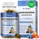 Totaria Sugar Free Ashwagandha Filled Gummies 2500mg w / Vitamin D3, Magnesium Glycinate, Rhodiola, Ultra Power Ashwa Root Suplemen & Wen, untuk Relaxation, Energy, Blueberry Flavor