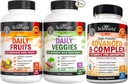 BioSchwartz Daily Fruits and Vegies Supplement for Women and Men (2 Bulan Supply) Plus Vitamin B Complex with Vitamin C (2 Pasokan Bulan)