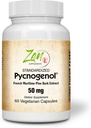 Suplemen Zen Pycnogenol 50mg - Standardized French Maritime Pine Bark Extract for Antioksidant & Inflammation Dupport - Non-GMO, Gluten & Soy Free 60- Vexcaps