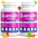 (2 Kemas) Quercetin Gummies by BioVitalica - Quercetin dengan Bromelain Vitamin C dan Zinc & Elderberry + Vitamin D3- 5 dalam 1 Imune Support - Zinc Quercetin 750 mg untuk Anak-anak dan Dewasa