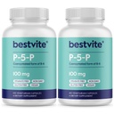 BESTVITE P-5- P 100mg (240 Kapsul Vegetarian) (120 x 2) (Bentuk CoEnzymated dari B-6) - Tidak ada Stearat - Vegan - Non GMO - Gluten Bebas
