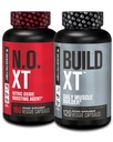 Jacked Factory Muscle Builder Supplement Stack - Build- XT Muscle Builder & N.O. XT Nitric Oxide Boosting Agent untuk Dual Supppply (Suppply 60 Hari)