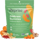 De- Stres Gummies dengan American Ginseng, Turmeric, dan Goji - Assist with Stress Relief & Mood Boost, All- Natural Relaxation, Low- Sugar, 45 Vegan Gummies, Passion Fruit (45 Gummies (Paket 1)