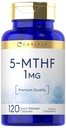 Carlyle 5-MTHF L Methylfolat 1mg 124; 120 Capsules 12.4; Non- GMO & Glten Free Supplement: 124; Premium Quality