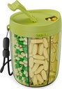 PULIV Large Pill Bottle Organizer, Advanization Organizer Tambahan 6 Berbagai Vitamin, Kotak Pill Kasus dengan Anti- Mixing & Wide Design Pembuka, Mudah Mengambil Meds dan 20 Pcs Stick-on Label, Hijau