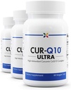 Stop Aging Now - CUR-Q10 Ultra Complex - Curcumin2K & MAX- Q10 - Brain & Heart Health, Antioksidants, Mood Dukung dan Dukungan Kesehatan Gabungan - Turmeric & Black Pepper, CoQ10 - 60 Vcaps (3 Pack)