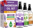 Venture Pal 3-Pack Topical Magnesium Oil Spray Set for Feet - Ideal Gift for Relaxation, Better Sleep, Muscle Relief for Legs & Joints, Healthy Hair & Skin. Absorpsi Cepat, Non- Greasy