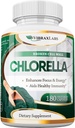 VibraxLabs Chlorella Capsules - Broken Cell Wall 600 mg Veggie Pills (1200 mg Serving) - suplemen bubuk Protein untuk Detoksifikasi Alam, Terbaik dengan Spirulina, No Aftertaste, Dibuat di USA