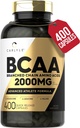 Carlyle BCAA Capsules 124; 2000mg 124; 400 Powder Pills; 124; Amino Acids Suplemen Kembangkan 126; untuk Perempuan dan Pria 124; dengan L-Isoleucine, L-Leucine, L-Valine 24; Non-GMO dan Gluten Bebas