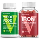 Seluruh Food Multivitamin + Iron Gummies; Whole Food Supplement for Energy, Gut, Ammune Health 124; Blood Healthy & Energy Support for Iron Deficiency, Anemia, 90 Ct