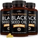 Kapsul Softgel Benih Hitam yang baru - Premium Cold- Menekan Nigella Sativa Memproduksi Minyak Benih Hitam Murni - Bukan GMO & Vegetarian 90 (Paket 3)