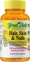 Nuklir Greenfield Halal Biotin Tablet untuk Dewasa - 60 Halal Multivitamin untuk Hair Skin dan Nails - Potensi 5000mcg Biotin dengan 50mg Collagen dan Mineral - Gelatin Gluten Bebas, Nun-GMO Vitamin