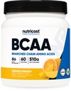Nutricost BCAA Powder (Orange Mangga, 60 Hamba) - 2: 1: 1 Optimal Rasio, Gluten Bebas, Non-GMO, Vegetarian