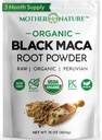 Organik, Raw Peru Black Maca Powder - Premium USDA Certifikasi, Ideal untuk Pria & Women, Boost Workout, Enhance Muscle Recovery, Non-GMO, Vegan Superfood, 16 oz