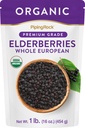 Piping Rock Elderberries Dry Organic 124; 1lb Bulk Suplemen A124; Eropa Whole Berry 124; Vegetarian, Non- GMO, Gluten Bebas